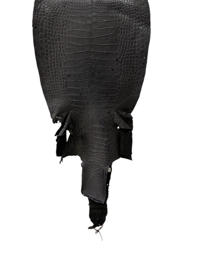 36 cm Grade 4/5 Black Matte Wild American Alligator Leather - Tag: LA18-0037622