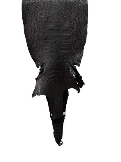 35 cm Grade 4/5 Black Matte Wild American Alligator Leather - Tag: LA18-0031178