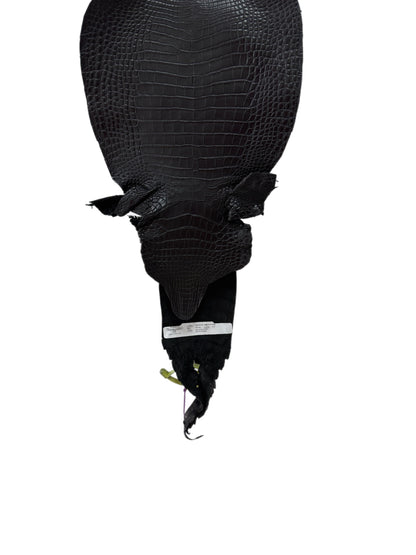 25 cm Grade 1/2 Black Matte Farm-Raised American Alligator Leather - Tag: LA16-0436904