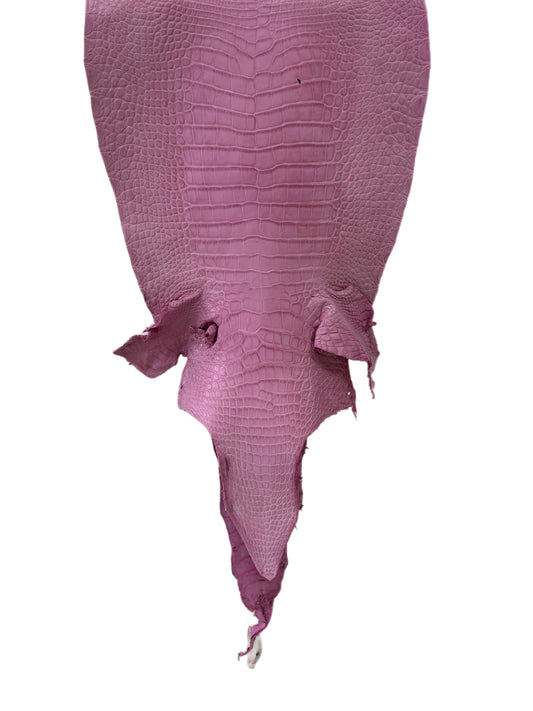 38 cm Grade 2/3 Cotton Candy Matte Wild American Alligator Leather - Tag: LA23-0051996