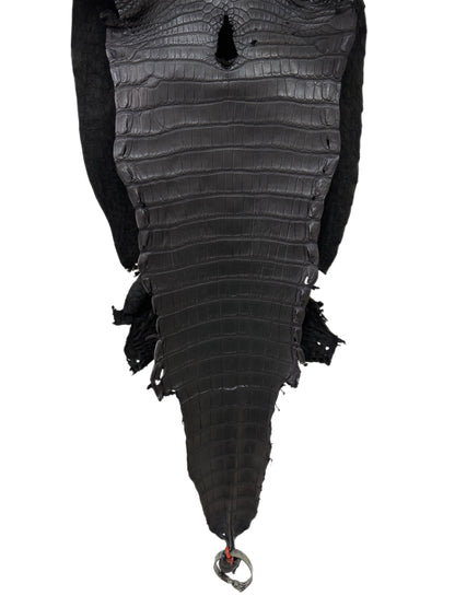 30 cm Grade 2/3 Black Matte Farm-Raised American Alligator Leather - Tag: LA23-0531635