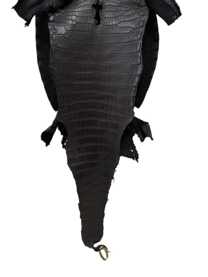 36 cm Grade 1/2 Black Matte Farm-Raised American Alligator Leather - Tag: LA25-0316538