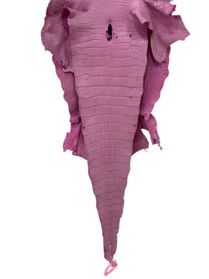 37 cm Grade 2/3 Cotton Candy Matte Wild American Alligator Leather - Tag: MS24-0000736