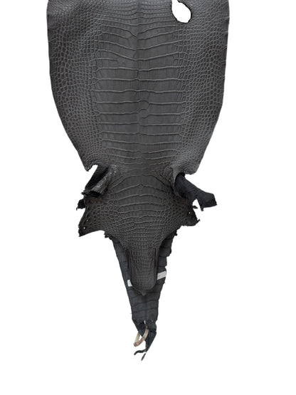33 cm Grade 2/3 Serpentine Grey Matte Farm-Raised American Alligator Leather - Tag: LA17-0274669