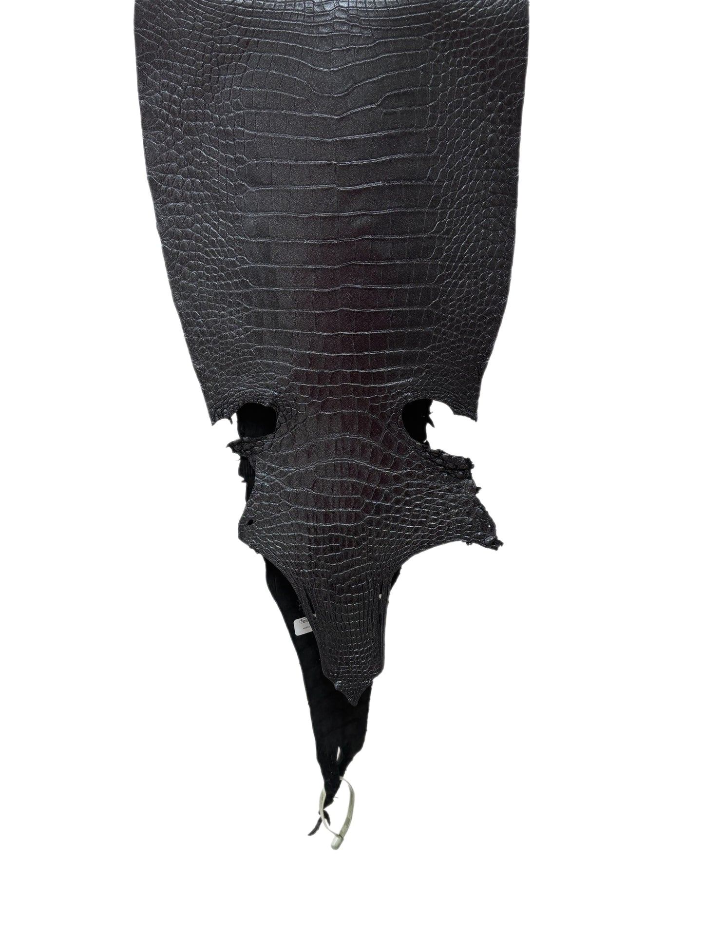 32 cm Grade 1 Metallic Black Shimmer Matte Farm-Raised American Alligator Leather - Tag: LA17-0274245