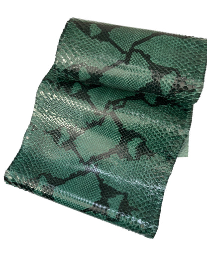 1.7 M Front Cut Forest Green Glazed Python with Markings