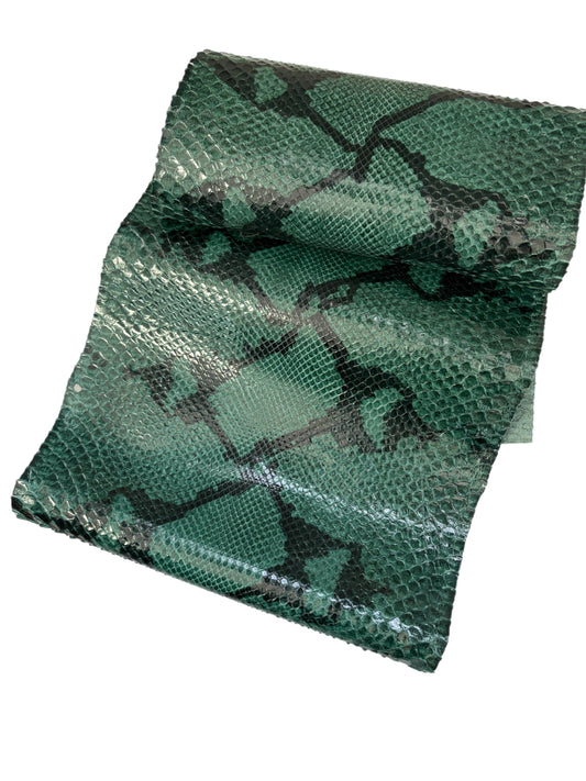 1.7 M Front Cut Forest Green Glazed Python with Markings