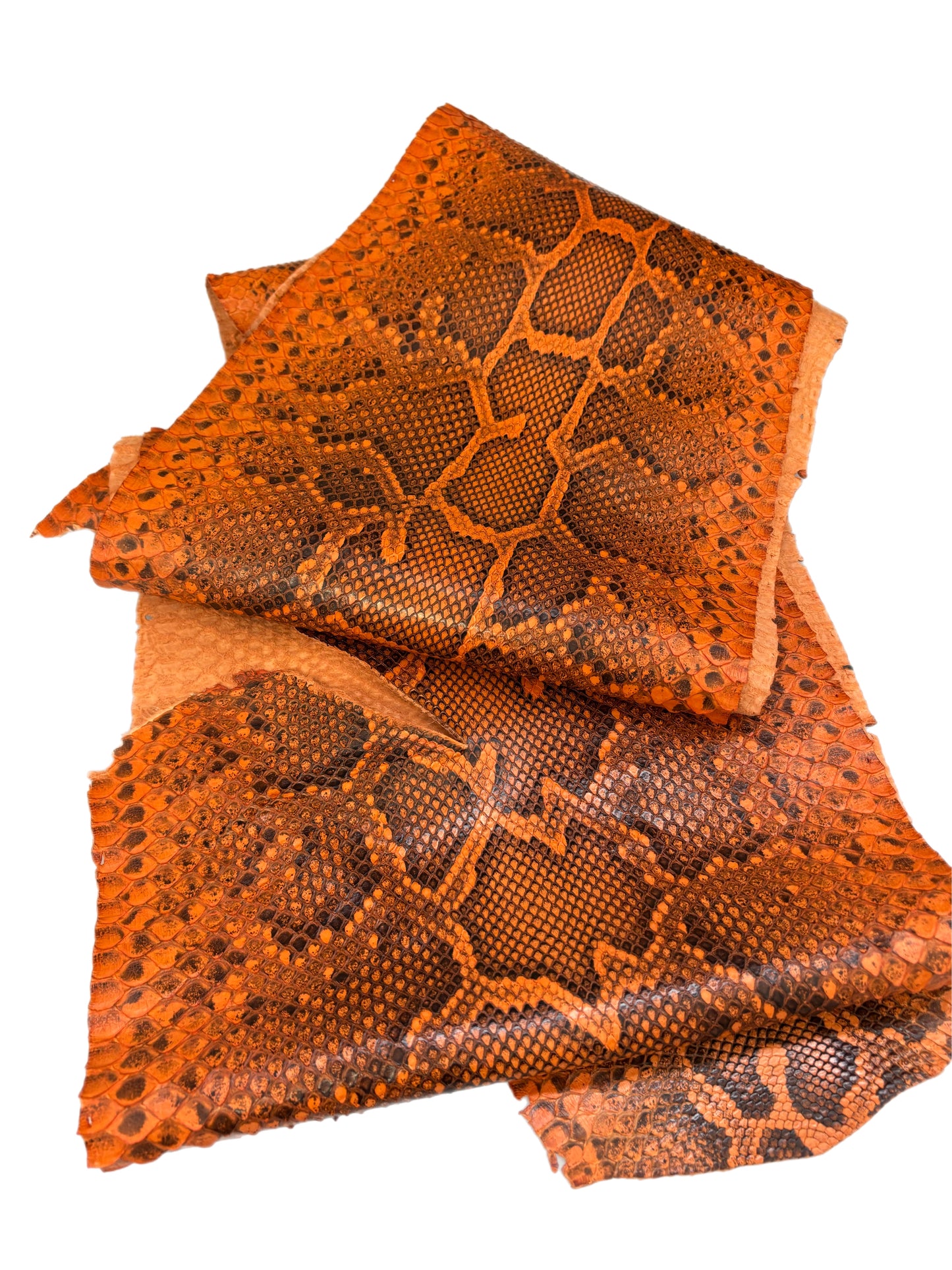 2 M Front Cut Orange Matte Python with Markings