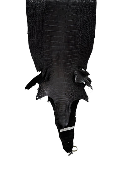 34 cm Grade 2/3 Black Matte Farm-Raised American Alligator Leather - Tag: LA25-0316170