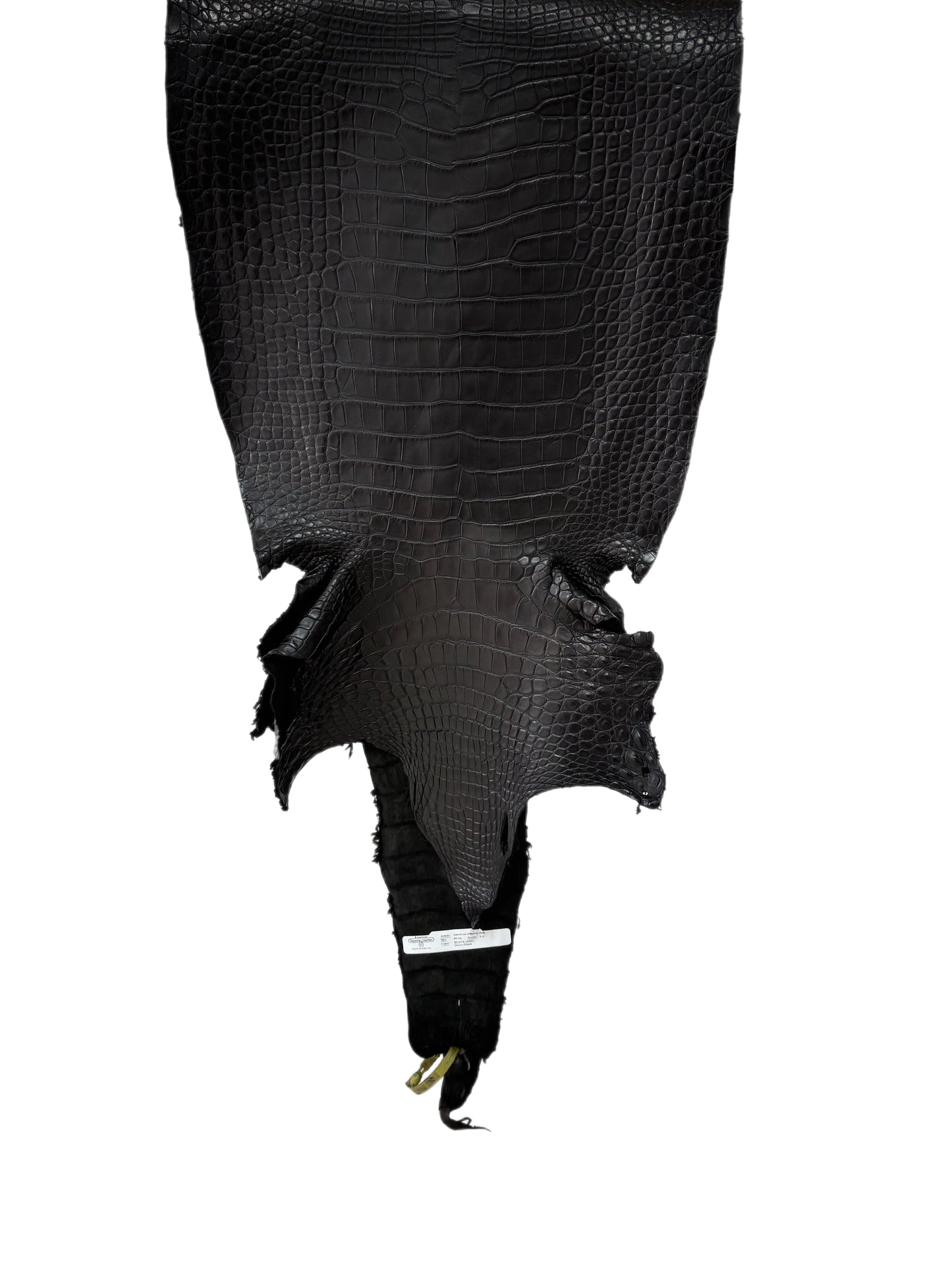 39 cm Grade 1/2 Black Matte Farm-Raised American Alligator Leather - Tag: LA25-0109052