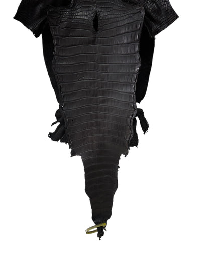 36 cm Grade 2/3 Black Matte Farm-Raised American Alligator Leather - Tag: LA25-0316286