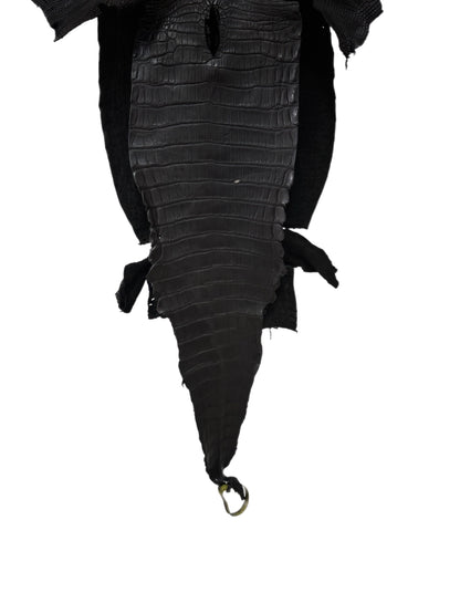 34 cm Grade 2/3 Black Matte Farm-Raised American Alligator Leather - Tag: LA25-0311253