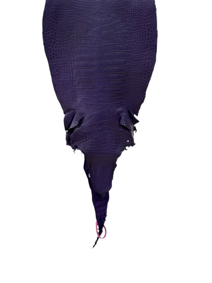 37 cm Grade 2/3 Violet Primavera Matte Wild American Alligator Leather - Tag: LA23-0001309