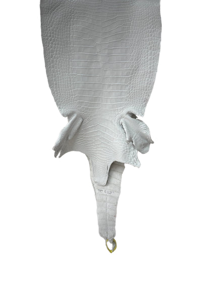 36 cm Grade 2/3 White Matte Farm-Raised American Alligator Leather - Tag: LA25-0316233