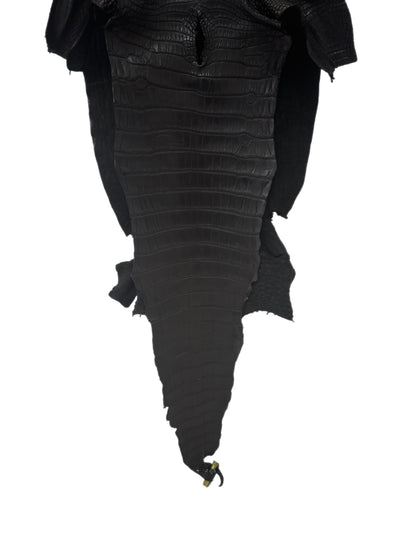 36 cm Grade 2/3 Black Matte Farm-Raised American Alligator Leather - Tag: LA25-0311368