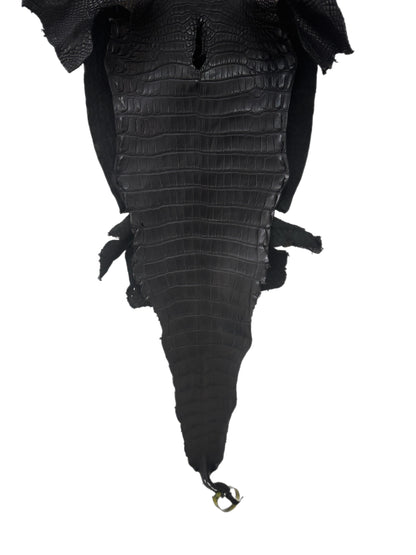 33 cm Grade 1/2 Black Matte Farm-Raised American Alligator Leather - Tag: LA25-0311088