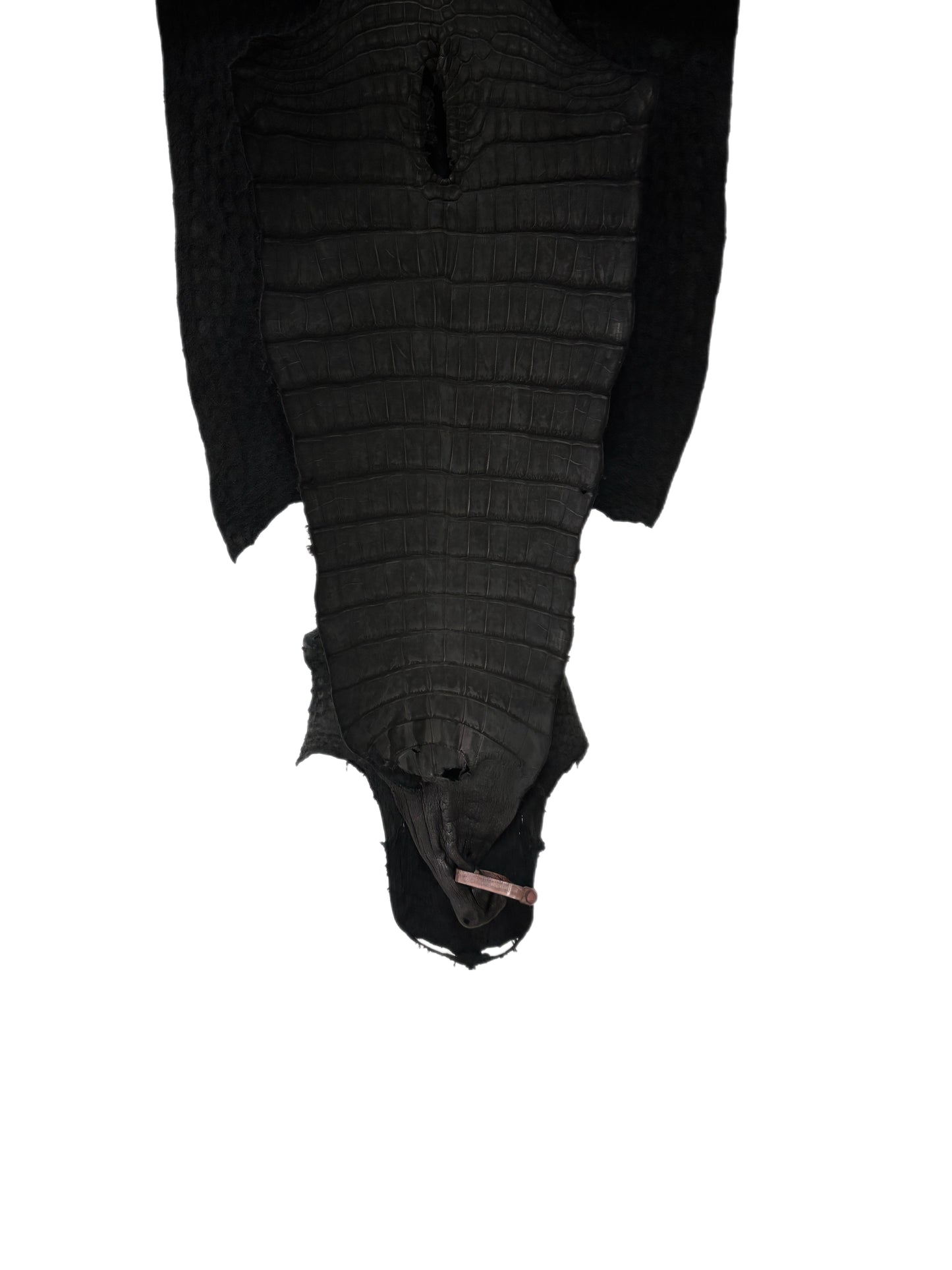 40 cm Grade 2/3 Black Nubuck Wild American Alligator Leather - Tag: FL24-0077618