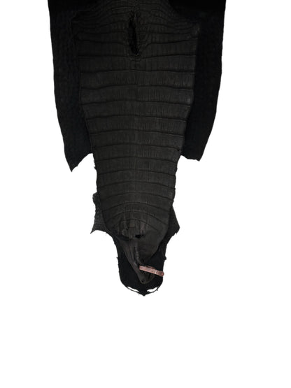 40 cm Grade 2/3 Black Nubuck Wild American Alligator Leather - Tag: FL24-0077618