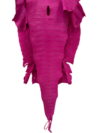 41 cm Grade 2/3 Rosa Matte Wild American Alligator Leather - Tag: LA23-0022552