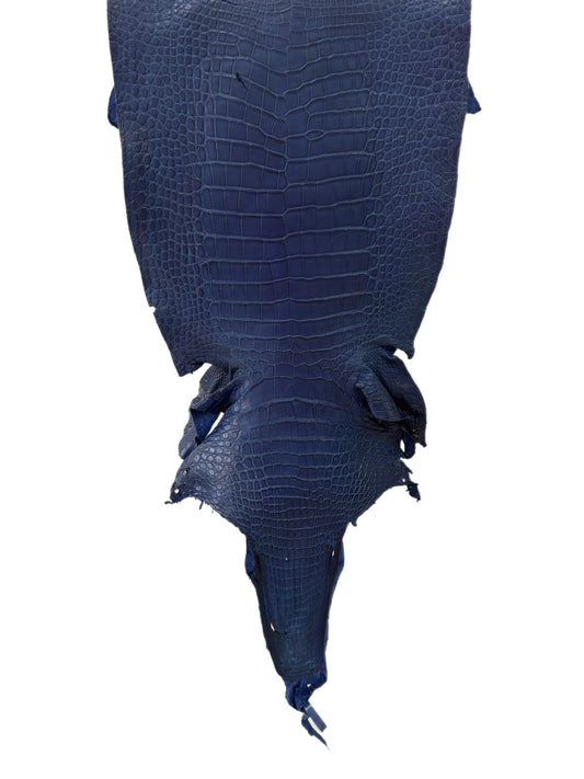 33 cm Grade 3/4 Admiral Blue Matte Wild American Alligator Leather - Tag: LA23-0004846