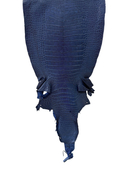 38 cm Grade 3/4 Admiral Blue Matte Wild American Alligator Leather - Tag: LA23-0007238