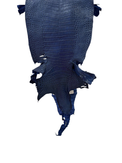 23 cm Grade 2/3 Admiral Blue Matte Farm-Raised American Alligator Leather - Tag: LA24-0228939