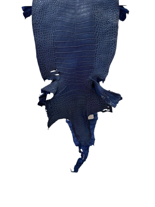 23 cm Grade 2/3 Admiral Blue Matte Farm-Raised American Alligator Leather - Tag: LA24-0228939