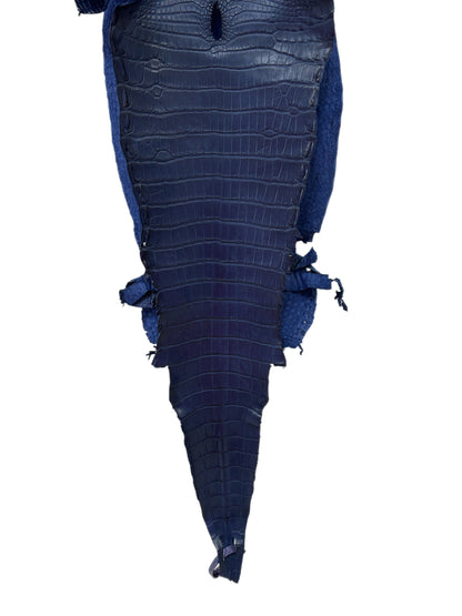 27 cm Grade 1/2 Admiral Blue Matte Farm-Raised American Alligator Leather - Tag: LA21-0308129