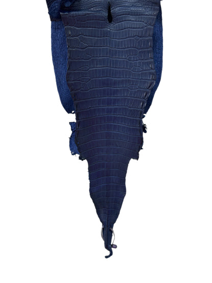 27 cm Grade 2/3 Admiral Blue Matte Farm-Raised American Alligator Leather - Tag: LA21-0328773