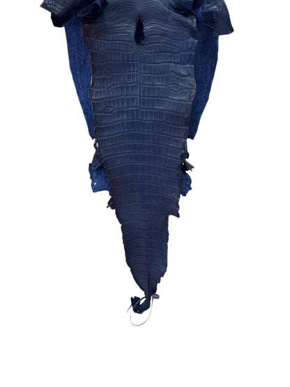 28 cm Grade 2/3 Admiral Blue Matte Farm-Raised American Alligator Leather - Tag: LA21-0308119