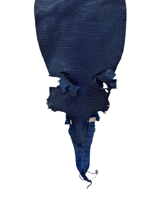 27 cm Grade 2/3 Admiral Blue Matte Farm-Raised American Alligator Leather - Tag: LA21-0328702