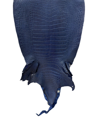40 cm Grade 2/3 Admiral Blue Matte Wild American Alligator Leather - Tag: LA23-0021510