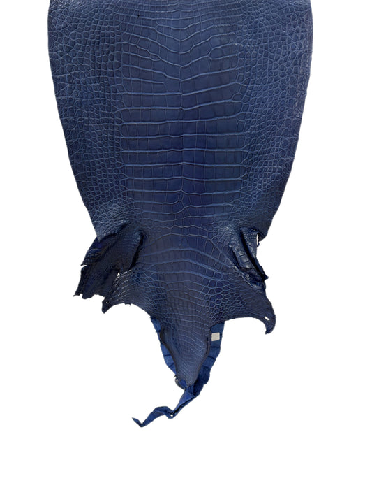 40 cm Grade 2/3 Admiral Blue Matte Wild American Alligator Leather - Tag: LA23-0021510