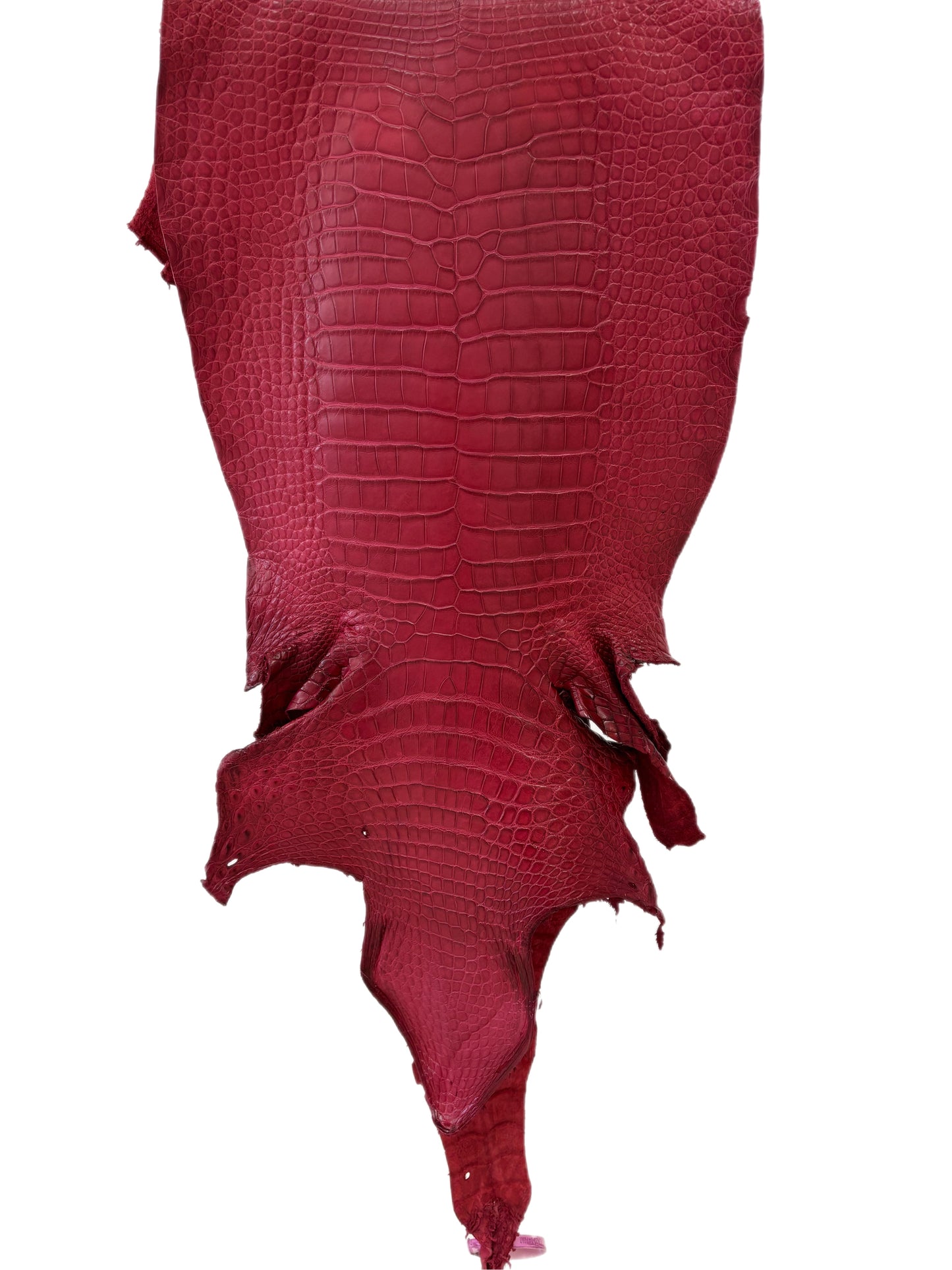 38 cm Grade 2/3 Scarlet Matte Wild American Alligator Leather - Tag: LA23-0047097