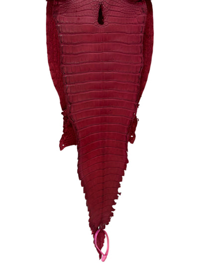 24 cm Grade 4/5 Scarlet Matte Farm-Raised American Alligator Leather - Tag: FL21-0024995
