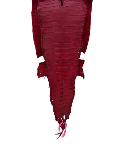 22 cm Grade 4/5 Scarlet Matte Farm-Raised American Alligator Leather - Tag: FL21-0024531