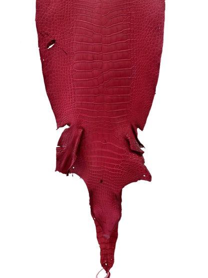 39 cm Grade 3/4 Scarlet Matte Wild American Alligator Leather - Tag: LA23-0025178