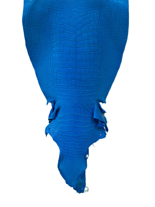41 cm Grade 2/3 Ultramarine Matte Wild American Alligator Leather - Tag: LA23-0003142