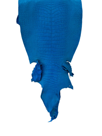 38 cm Grade 3/4 Ultramarine Matte Wild American Alligator Leather - Tag: LA23-0024503