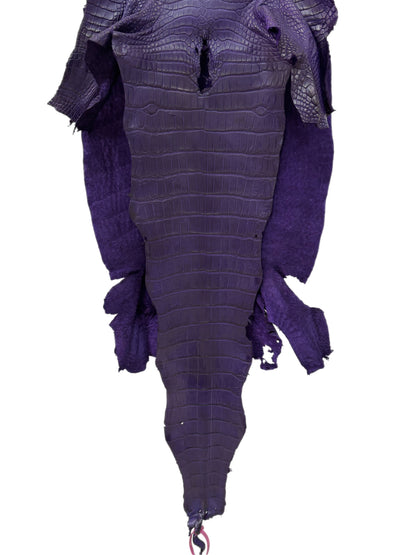 42 cm Grade 2/3 Violet Primavera Matte Wild American Alligator Leather - Tag: LA23-0005252