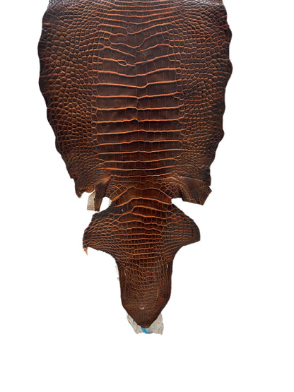 32 cm Grade 2/3 Sienna Matte Wild American Alligator Leather - Tag: ESRE-0050759