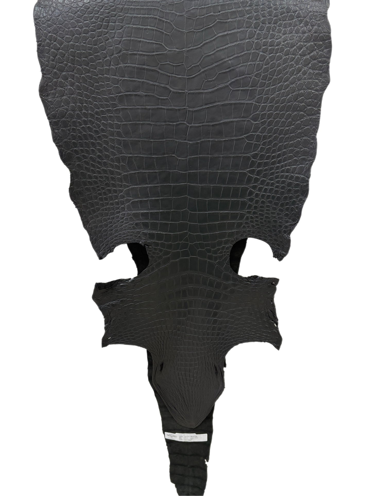 45 cm Grade 2/3 Black Matte Wild American Alligator Leather - Tag: LA22-0004052