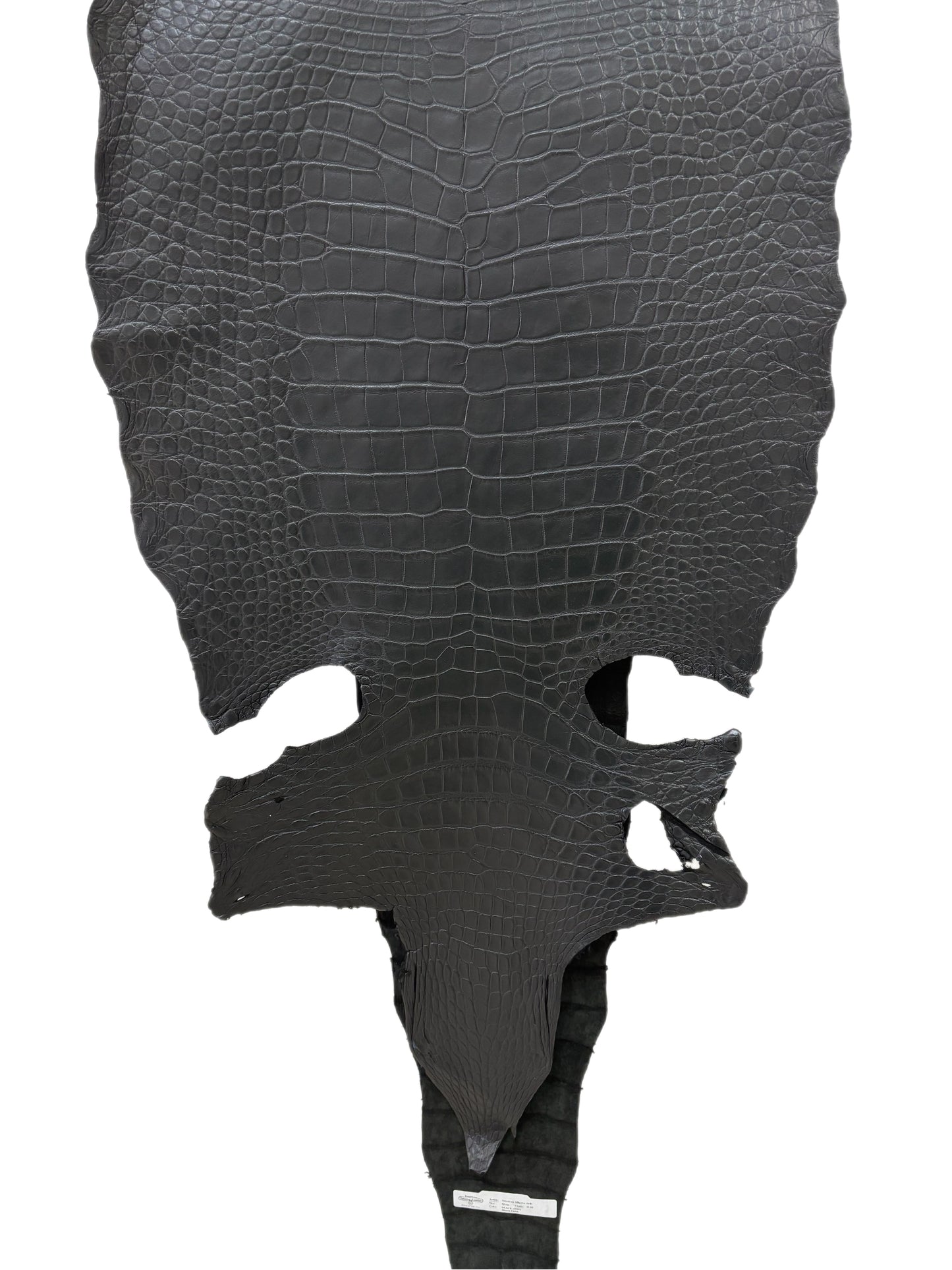 53 cm Grade 2/3 Black Matte Wild American Alligator Leather - Tag: LA23-0022915