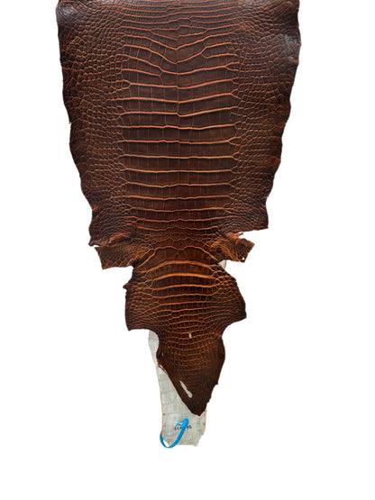 34 cm Grade 1/2 Sienna Matte Wild American Alligator Leather - Tag: ESRE-0050779