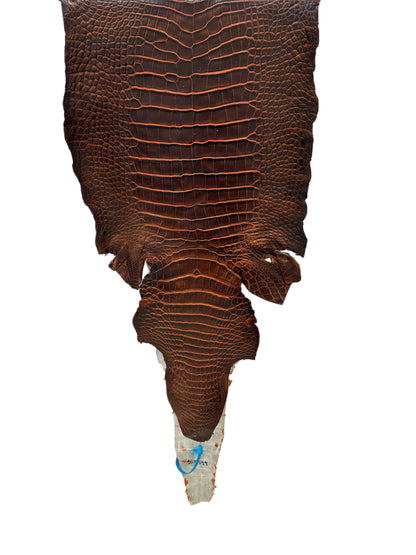 35 cm Grade 1/2 Sienna Matte Wild American Alligator Leather - Tag: ESRE-0050791