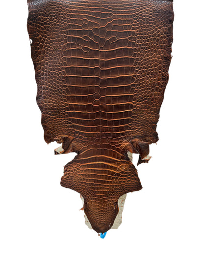 38 cm Grade 1/2 Sienna Matte Wild American Alligator Leather - Tag: ESRE-0050823