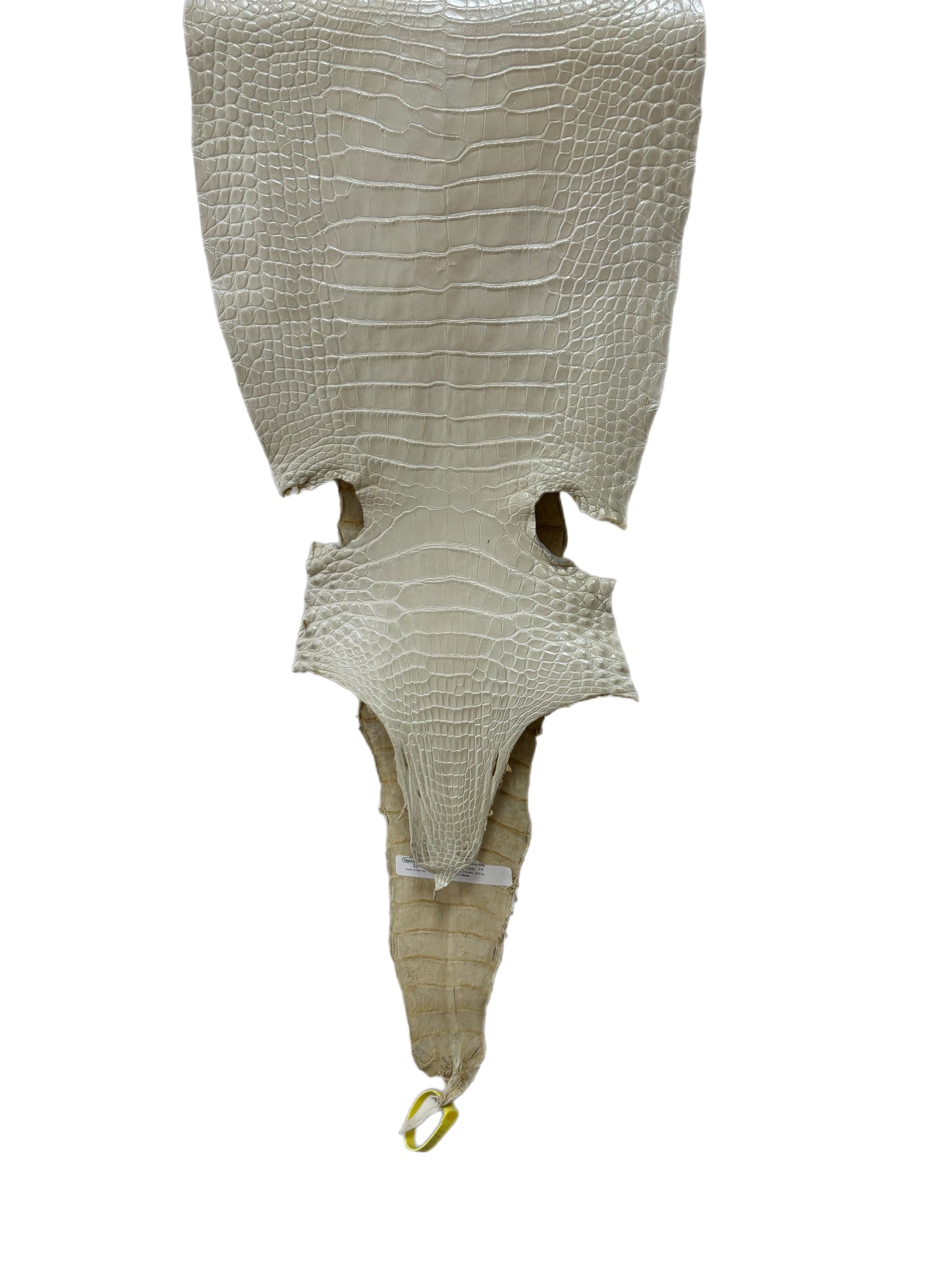 32 cm Grade 1/2 White Pearl Matte Farm-Raised American Alligator Leather - Tag: LA25-0311042