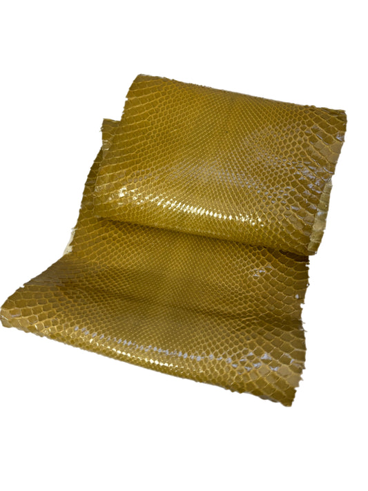 2.4 M Front Cut Yellow Glazed Python Leather