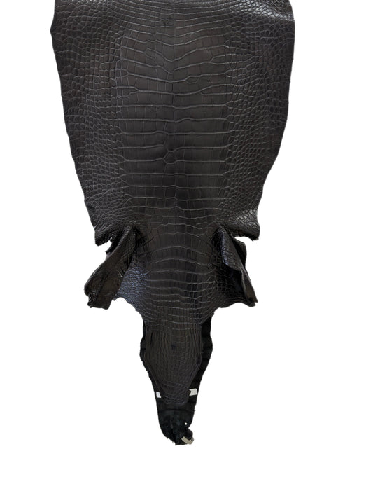 43 cm Grade 2/3 Black Matte Wild American Alligator Leather - Tag: LA23-0025022