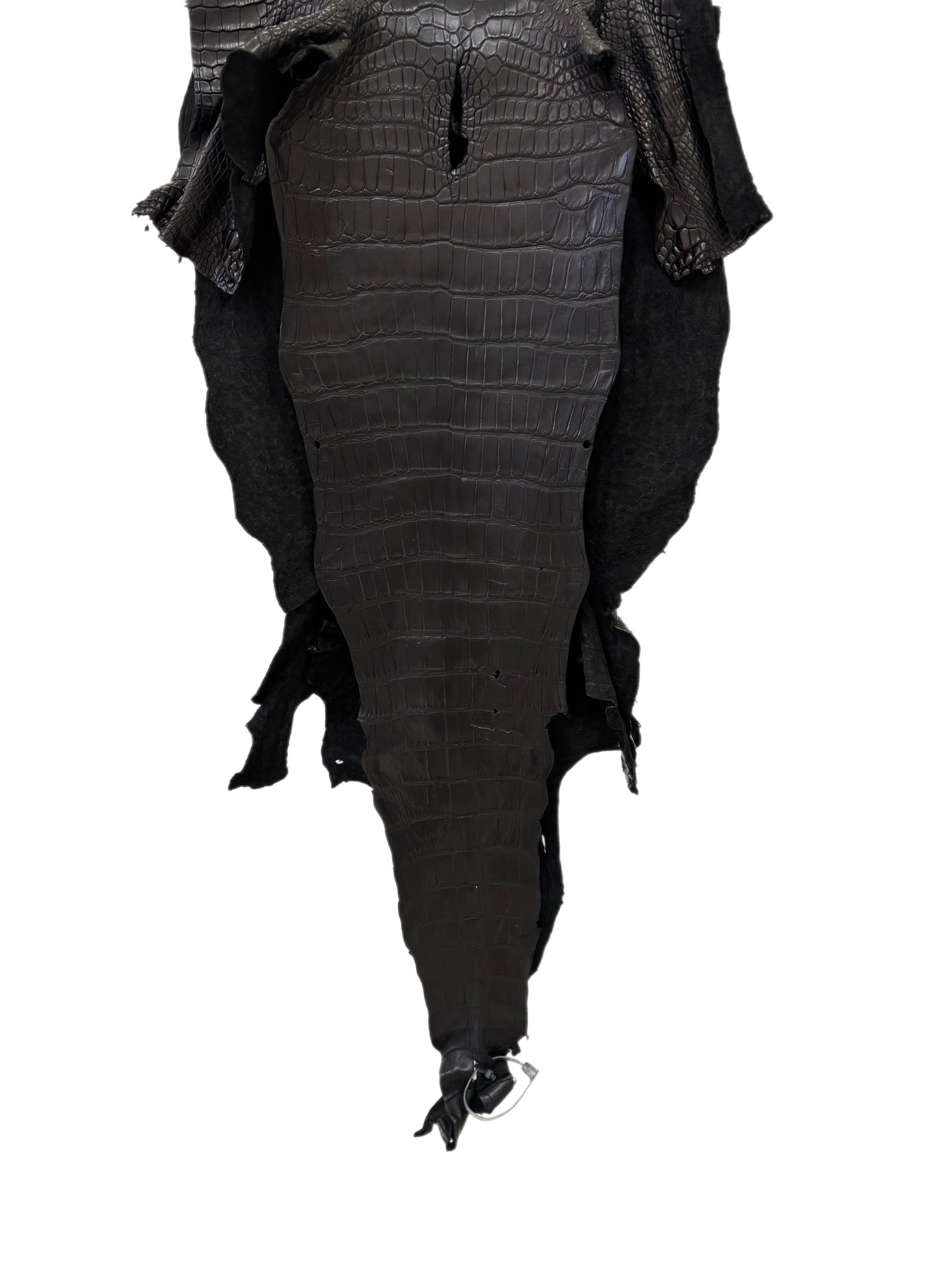 40 cm Grade 1/2 Black Matte Wild American Alligator Leather - Tag: LA23-0024526